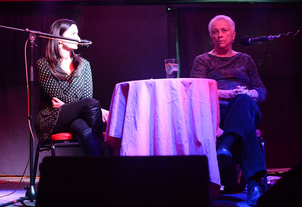 Photo of Debby Herbenick and Patricia Stowers on stage.